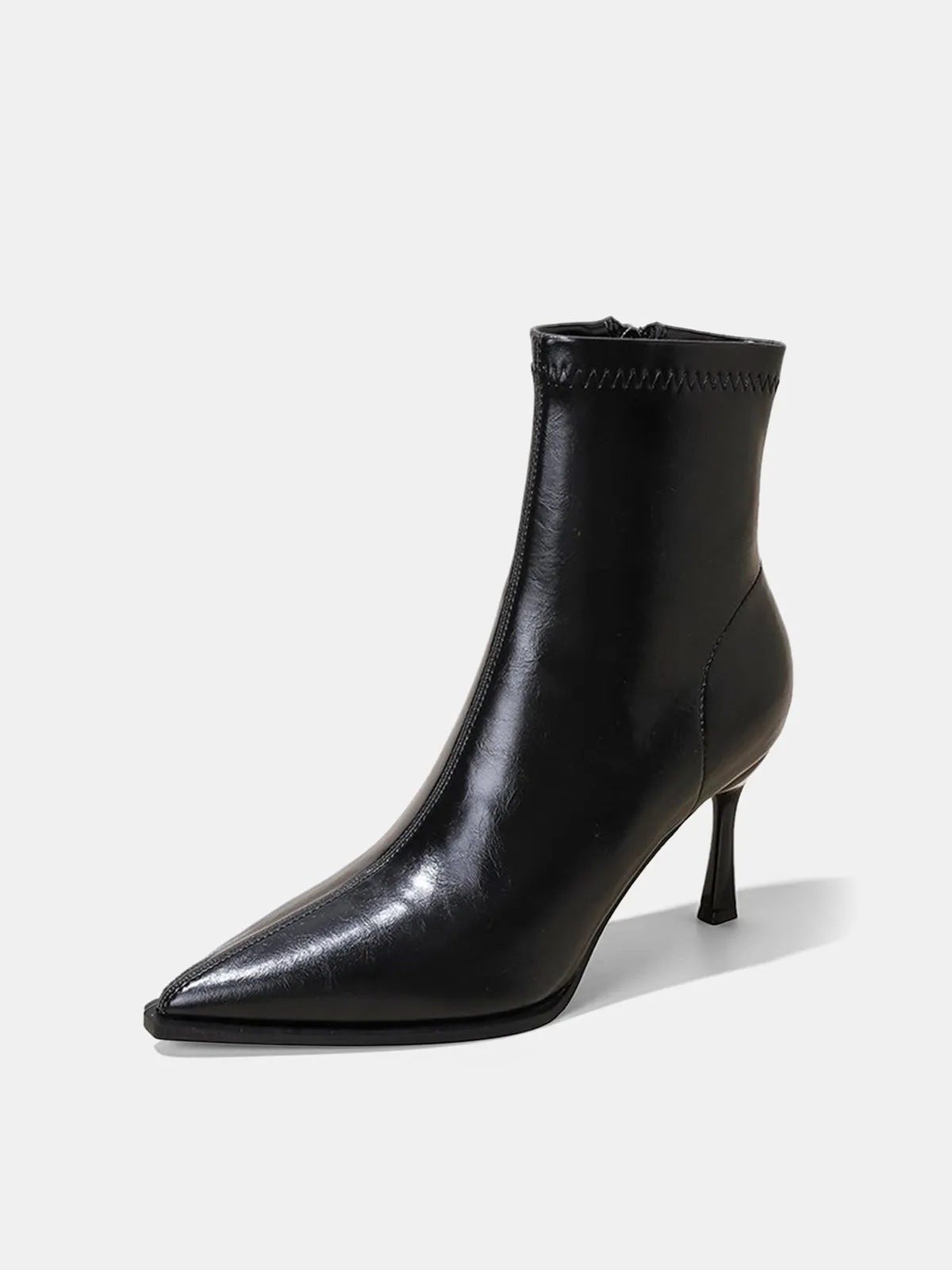 Pointed Toe Kitten Heel Ankle Boots sold by COMMENSE product image thumbnail 3