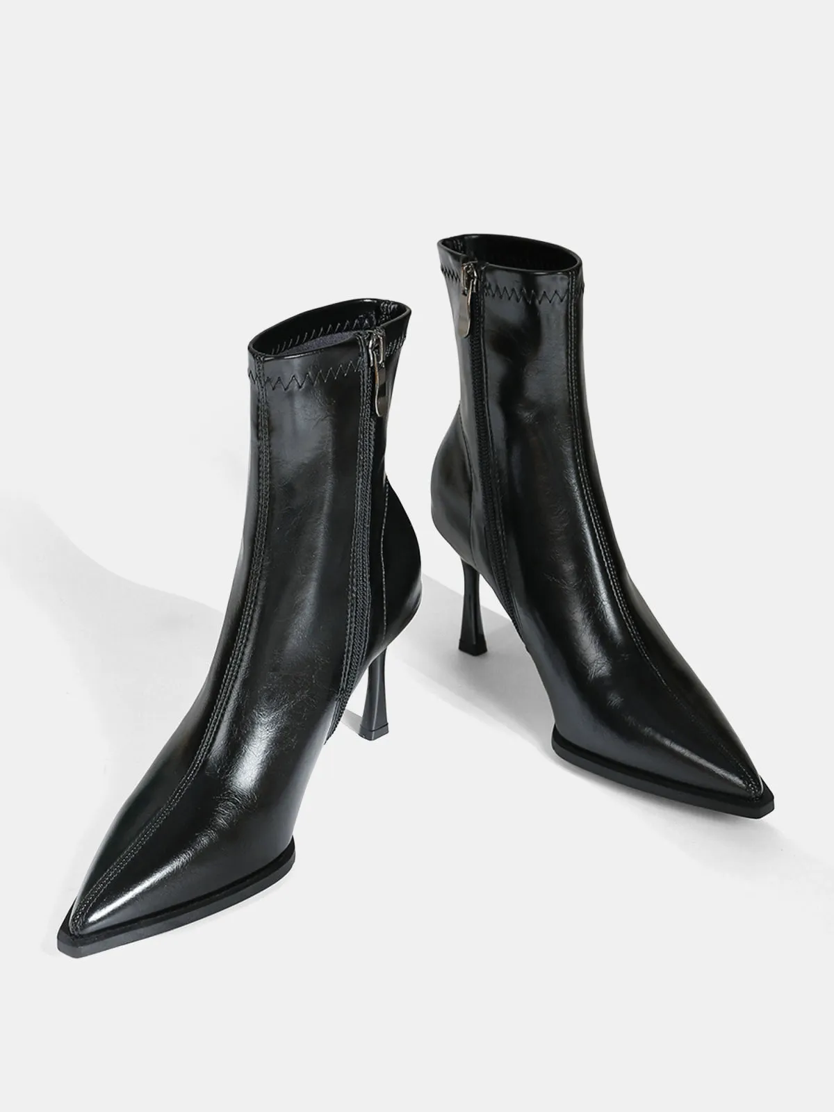 Pointed Toe Kitten Heel Ankle Boots sold by COMMENSE product image thumbnail 2