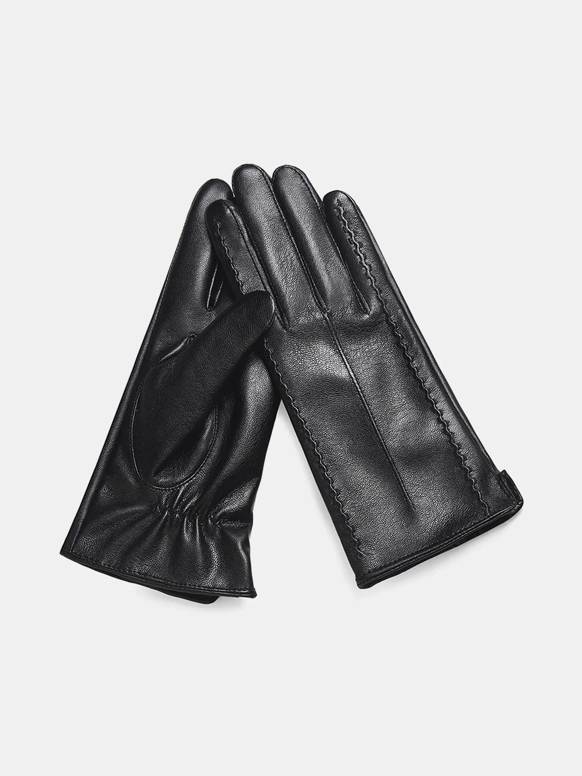 PU Leather Gloves with Stitched Detail sold by COMMENSE