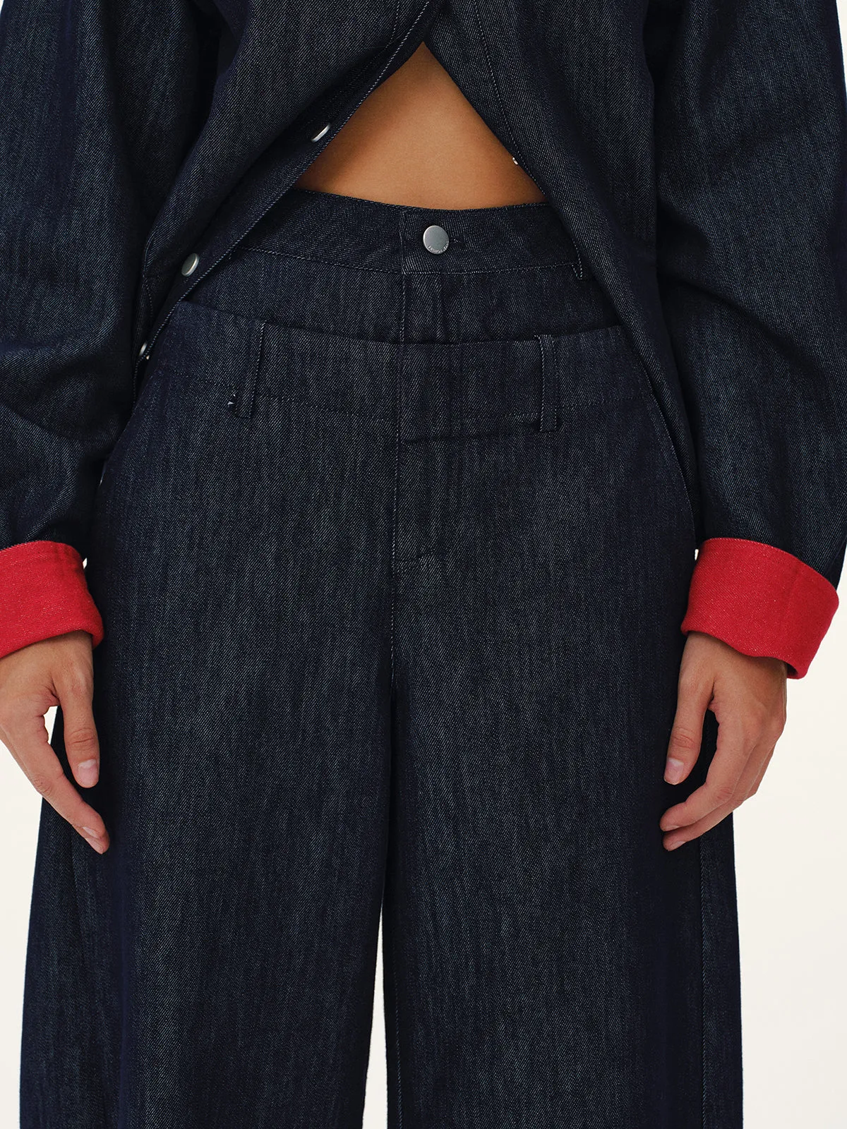 Heart-Back Denim Straight-Leg Jeans sold by COMMENSE product image thumbnail 3