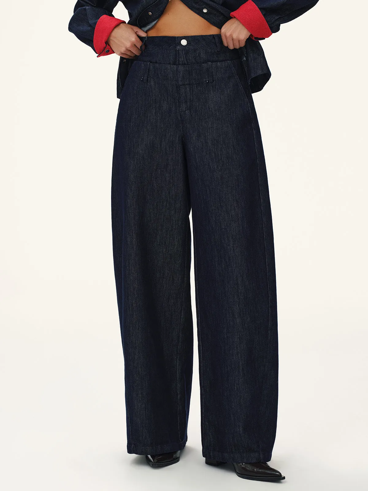 Heart-Back Denim Straight-Leg Jeans sold by COMMENSE product image thumbnail 2