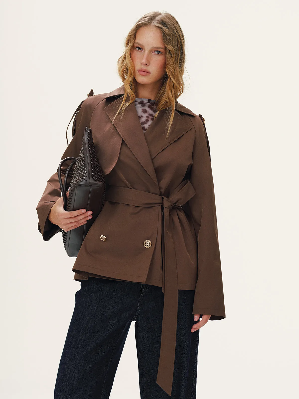 Belted Metal Button Trench Coat sold by COMMENSE product image thumbnail 3