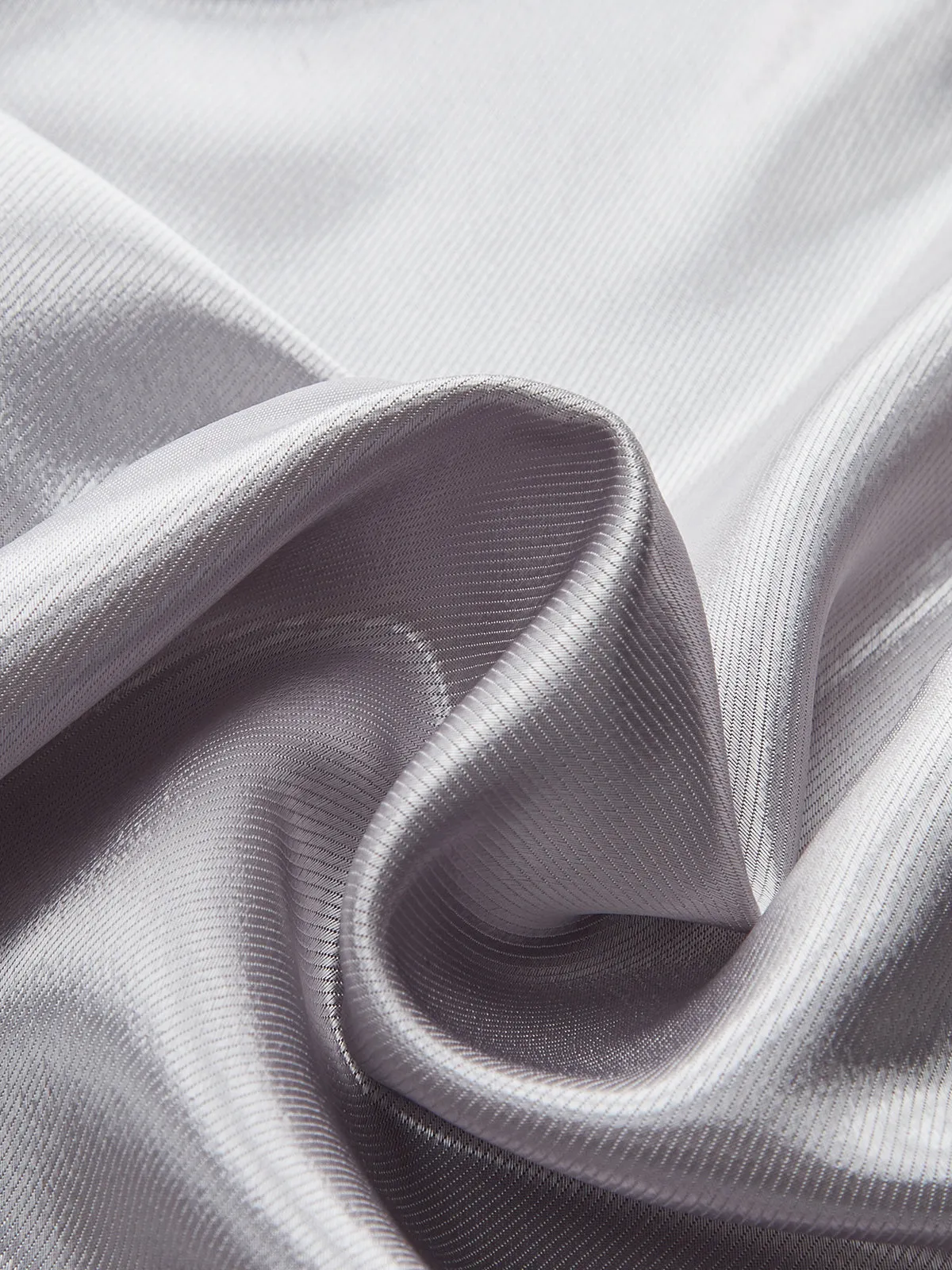 Long Sleeve V-Neck Knot Front Satin Blouse sold by COMMENSE product image thumbnail 4