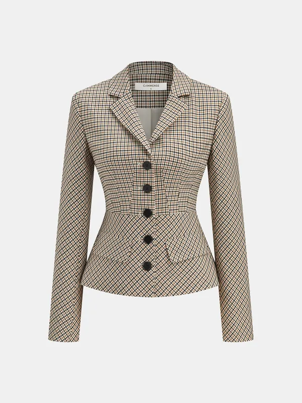 Checked Tailored Blazer sold by COMMENSE