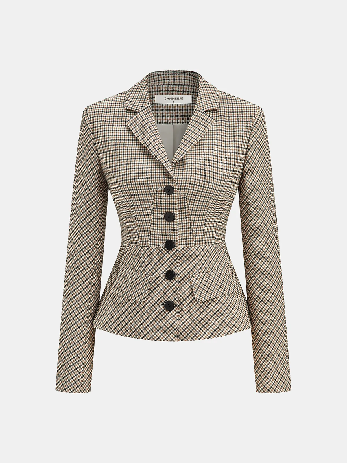 Checked Tailored Blazer sold by COMMENSE