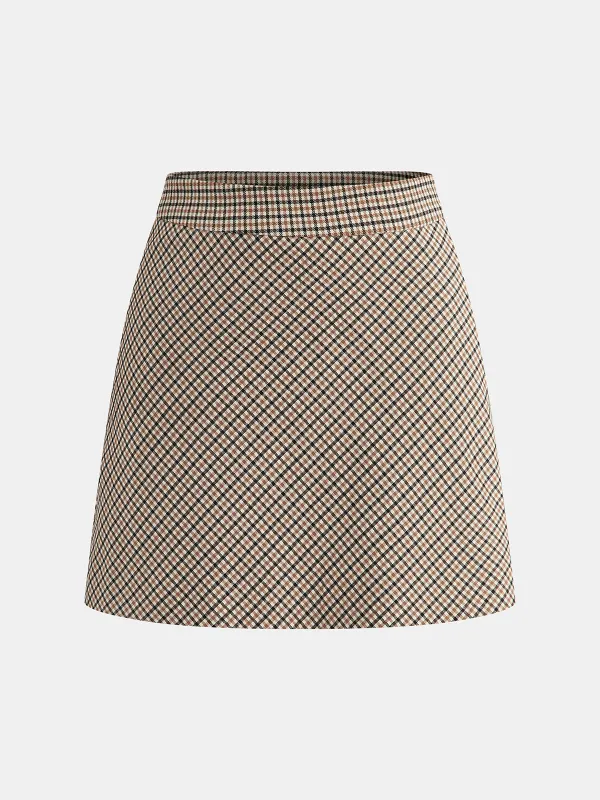 Checked Mini Skirt sold by COMMENSE