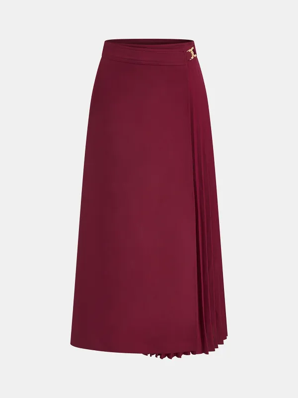Asymmetric Pleated Maxi Skirt sold by COMMENSE