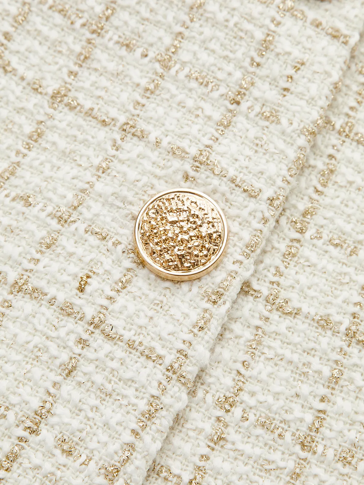 Belted Tweed Jacket and Pleated Mini Skirt Set sold by COMMENSE product image thumbnail 4