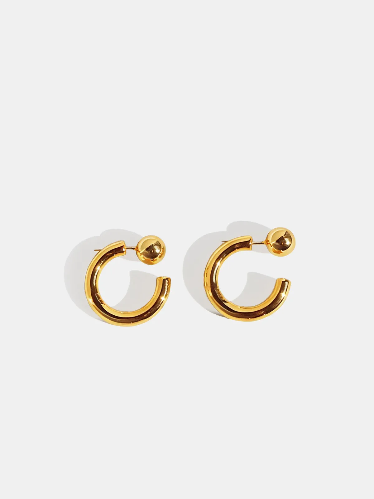 Golden Half-Hoop Earrings sold by COMMENSE product image thumbnail 3