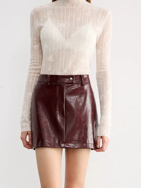 Faux Leather Mini Skirt sold by COMMENSE
