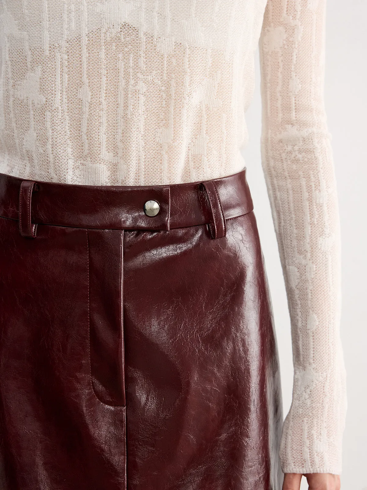 Faux Leather Mini Skirt sold by COMMENSE product image thumbnail 2