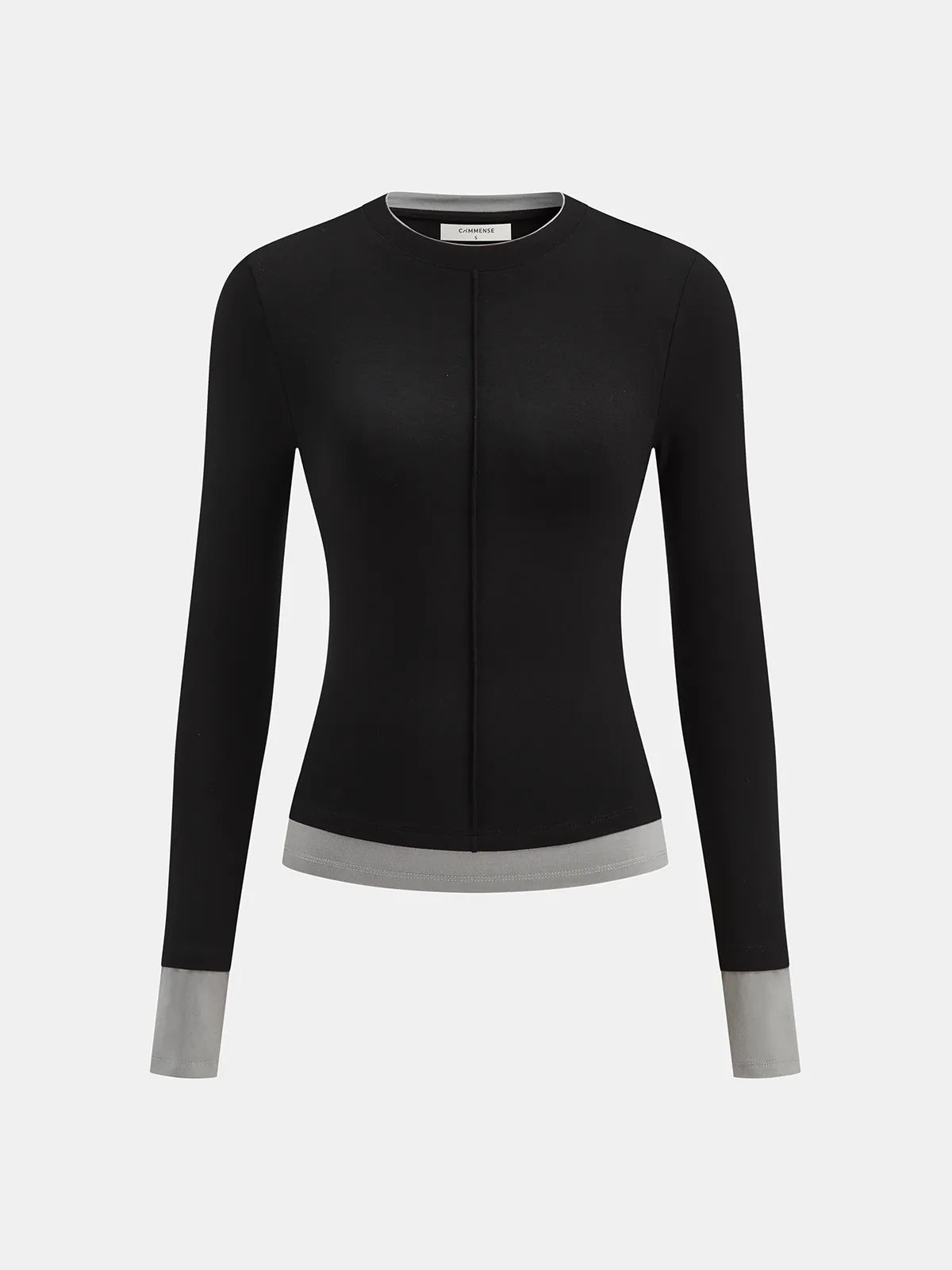 Color-Block Long-Sleeve Top sold by COMMENSE