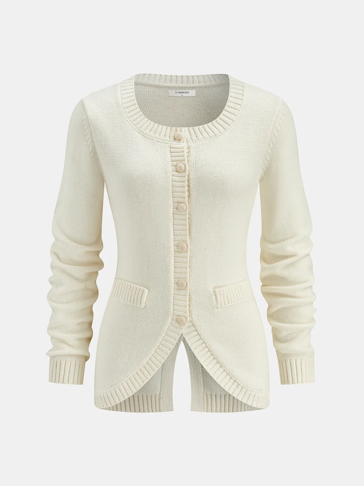 Tie-Back Button Knitted Cardigan sold by COMMENSE