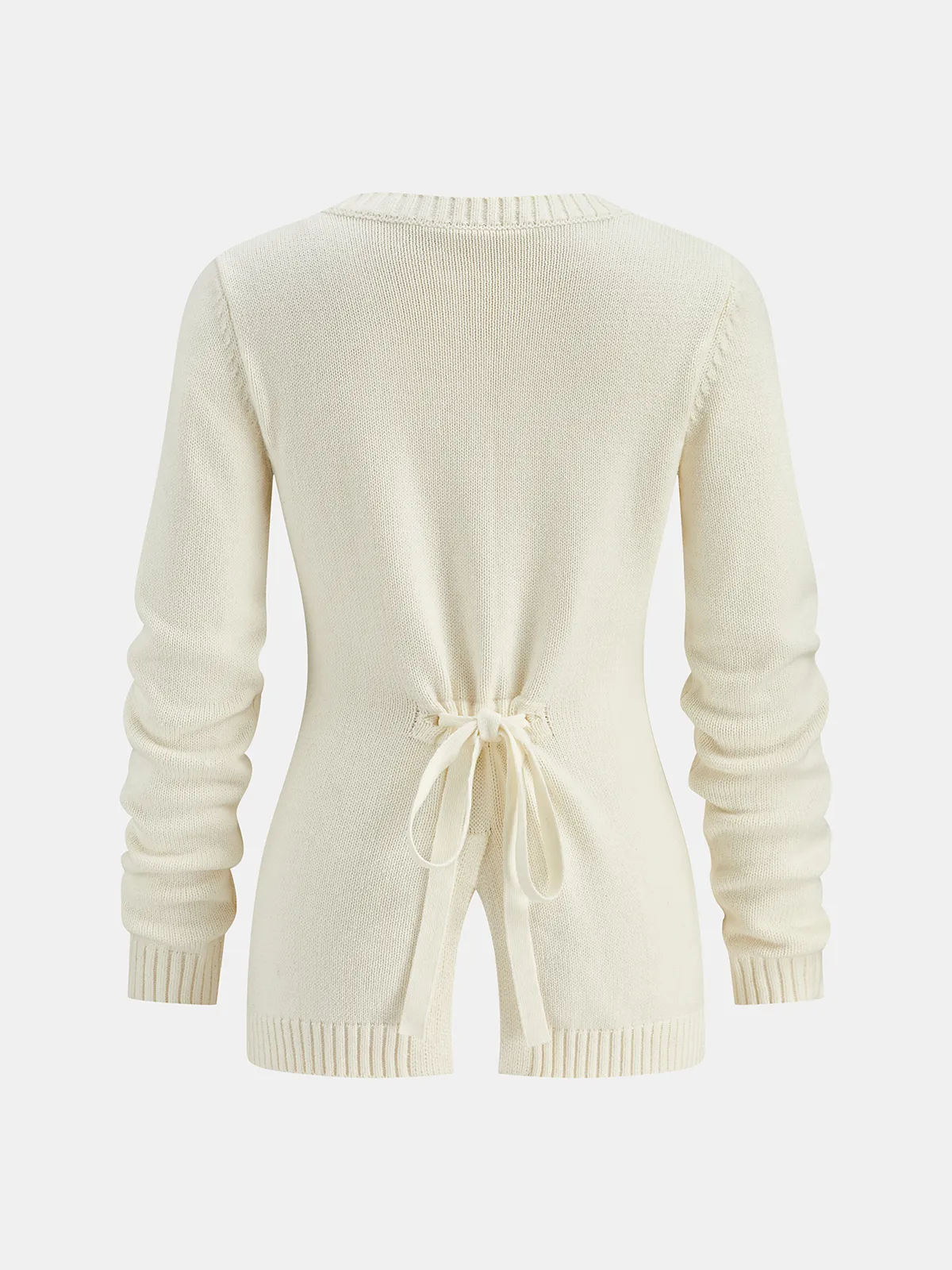 Tie-Back Button Knitted Cardigan sold by COMMENSE product image thumbnail 2