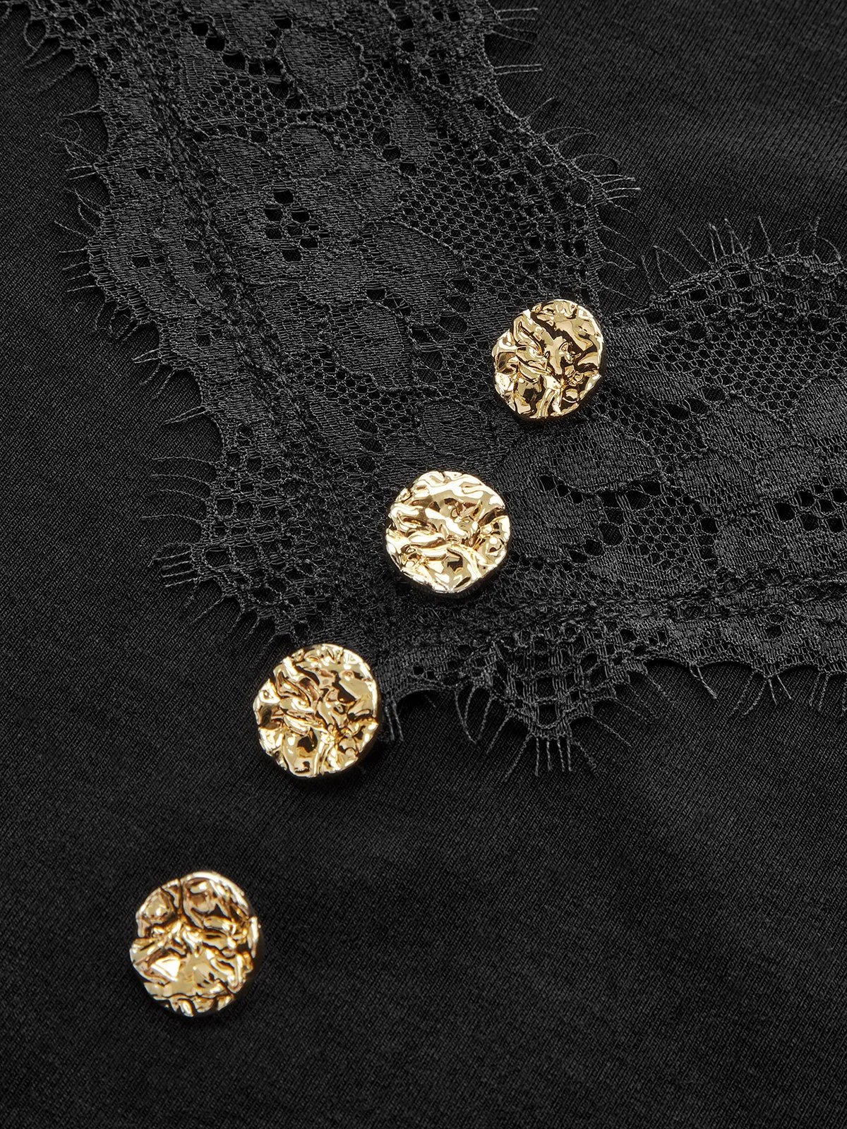 Lace Trim V-Neck Long-Sleeve Top sold by COMMENSE product image thumbnail 4