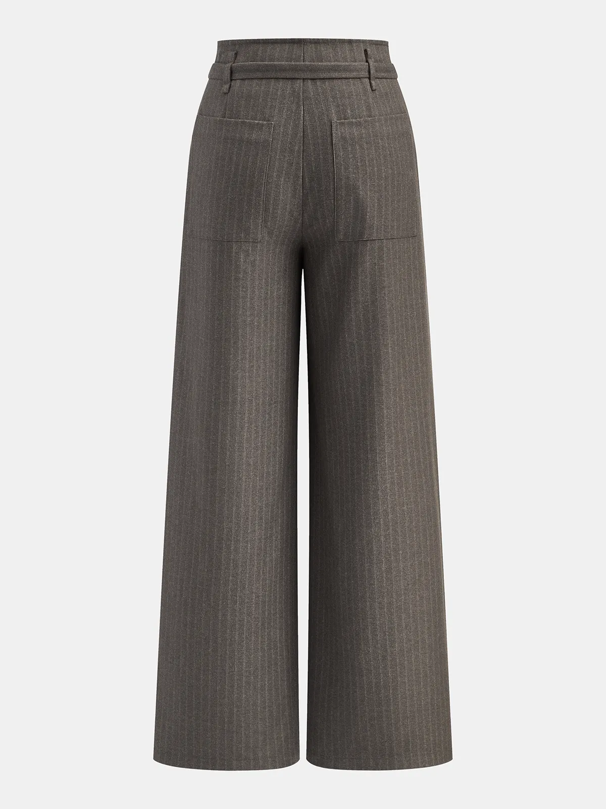 Belted Pinstripe Wide-Leg Pants sold by COMMENSE product image thumbnail 2