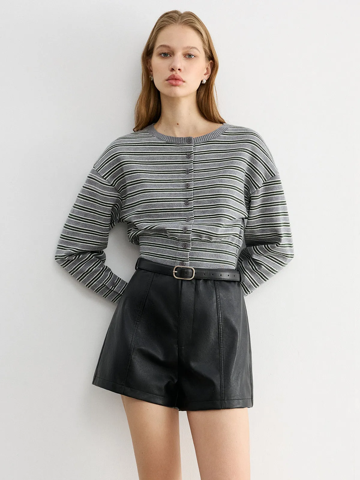 Faux Leather Belted Shorts sold by COMMENSE product image thumbnail 2
