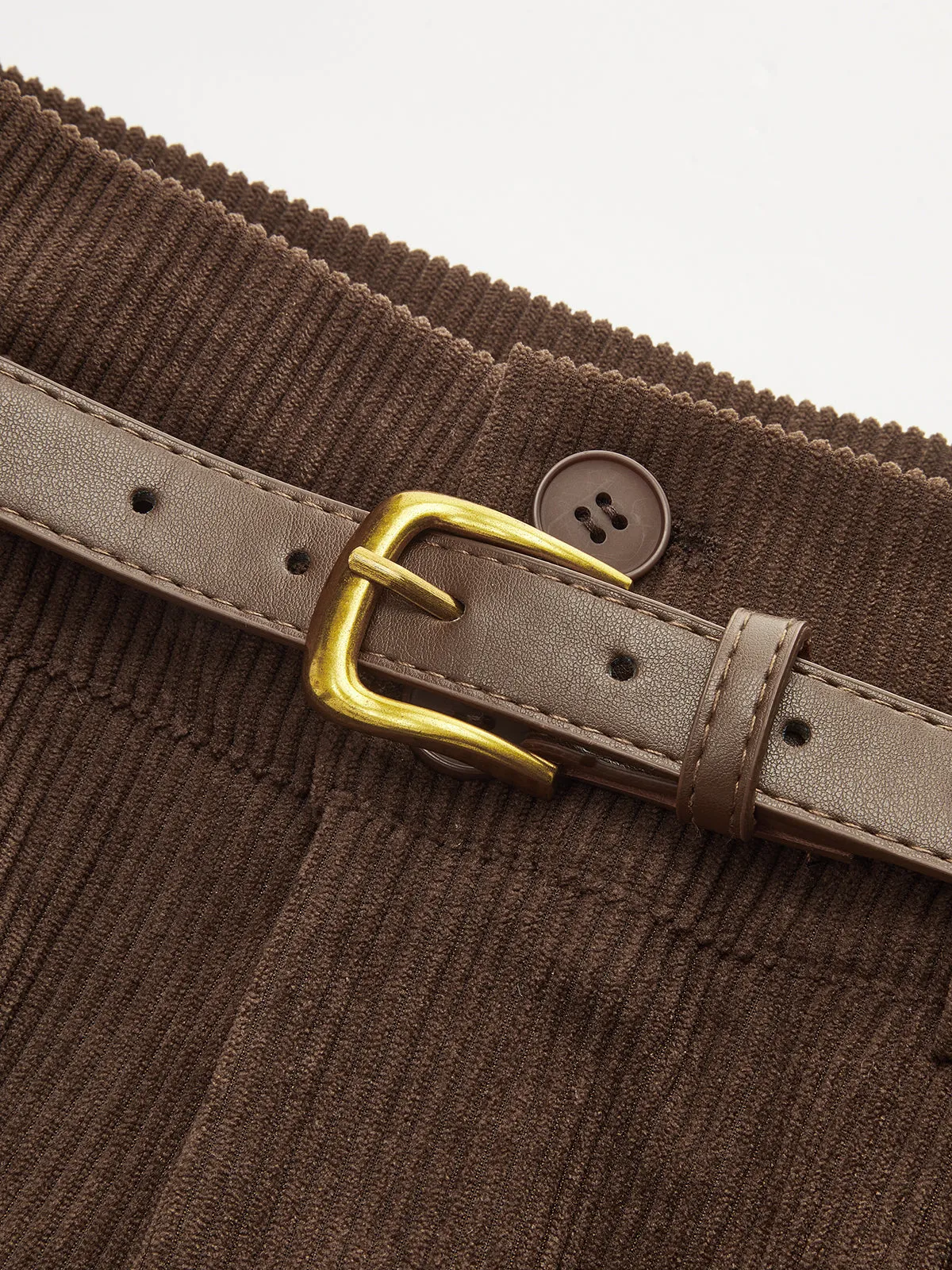 Belted Corduroy High-Waist Pants sold by COMMENSE product image thumbnail 4