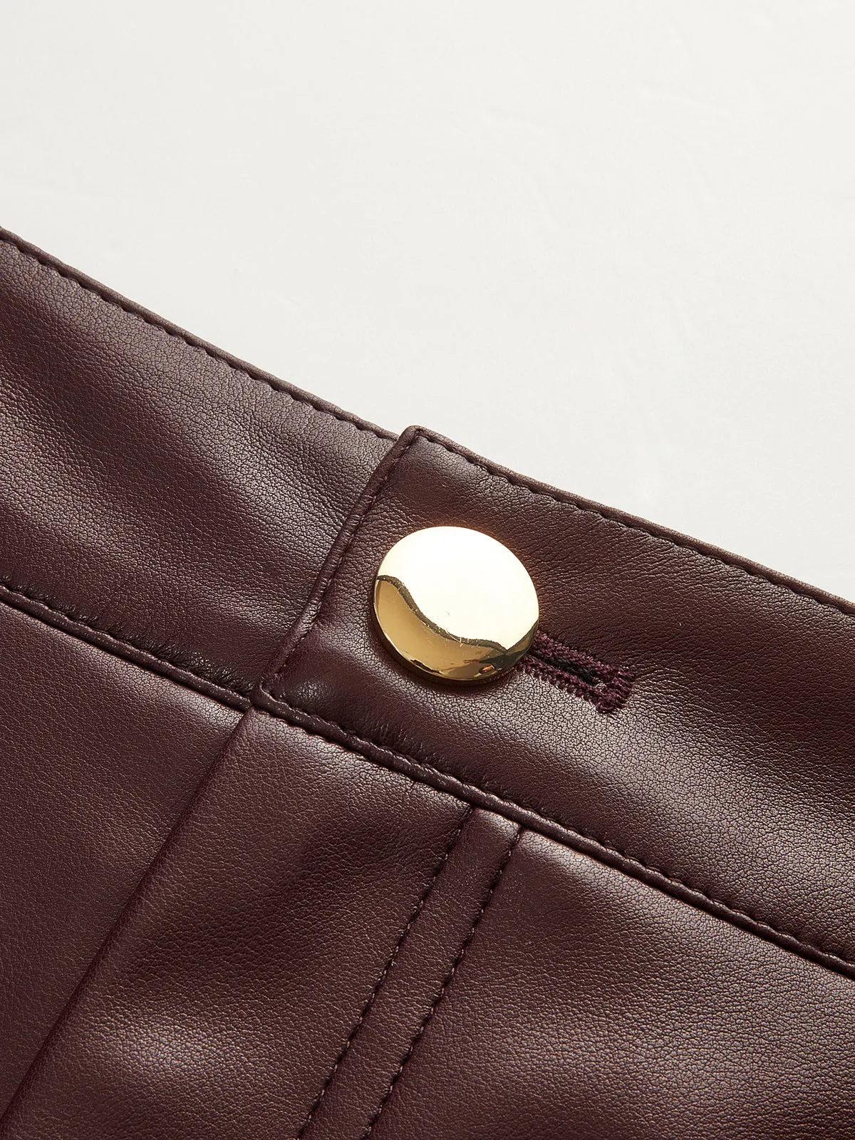 Faux Leather Asymmetric Mermaid Hem Midi Skirt sold by COMMENSE product image thumbnail 4