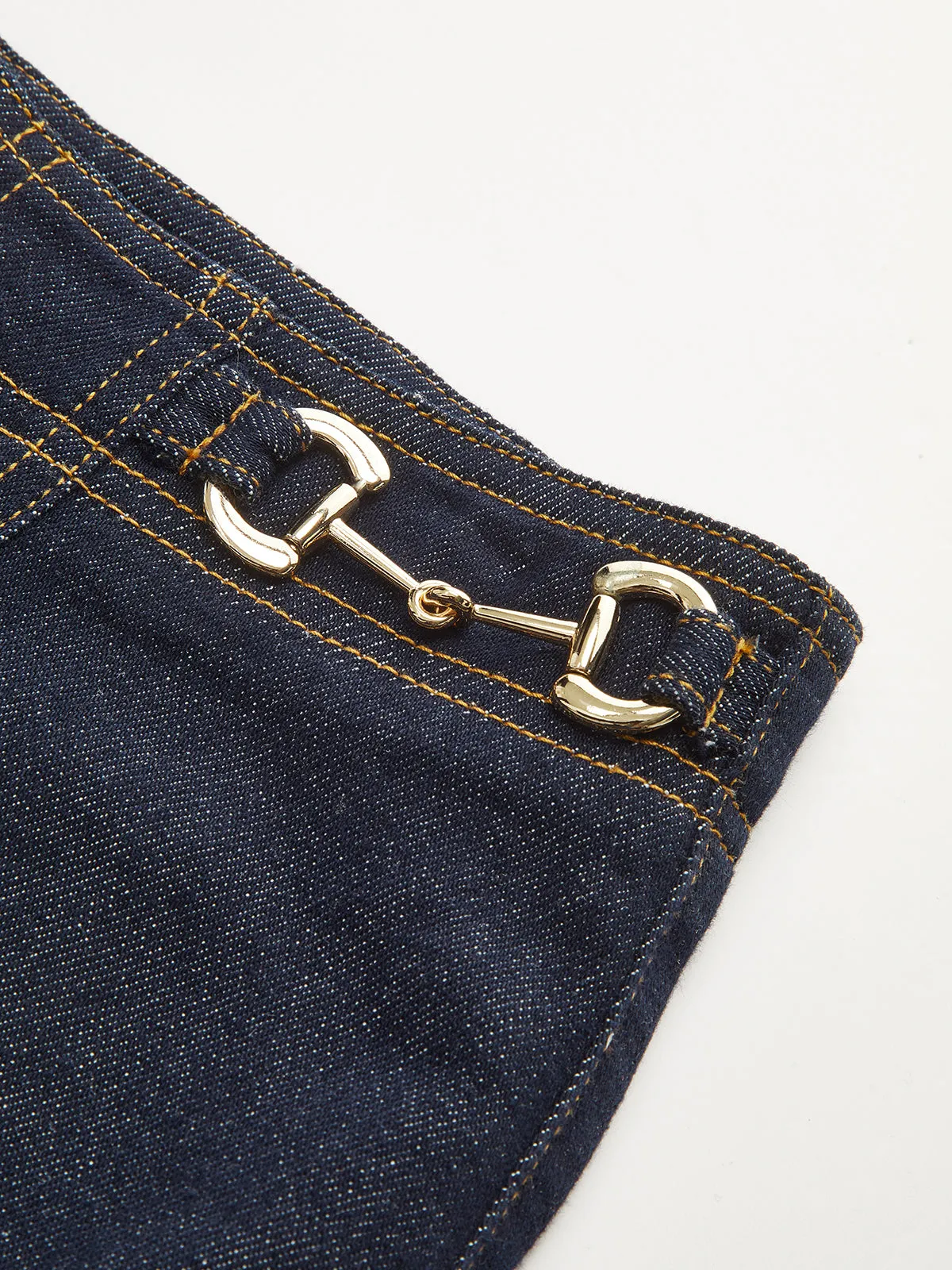 Horsebit Detail Denim Mid-Waist Jeans sold by COMMENSE product image thumbnail 4
