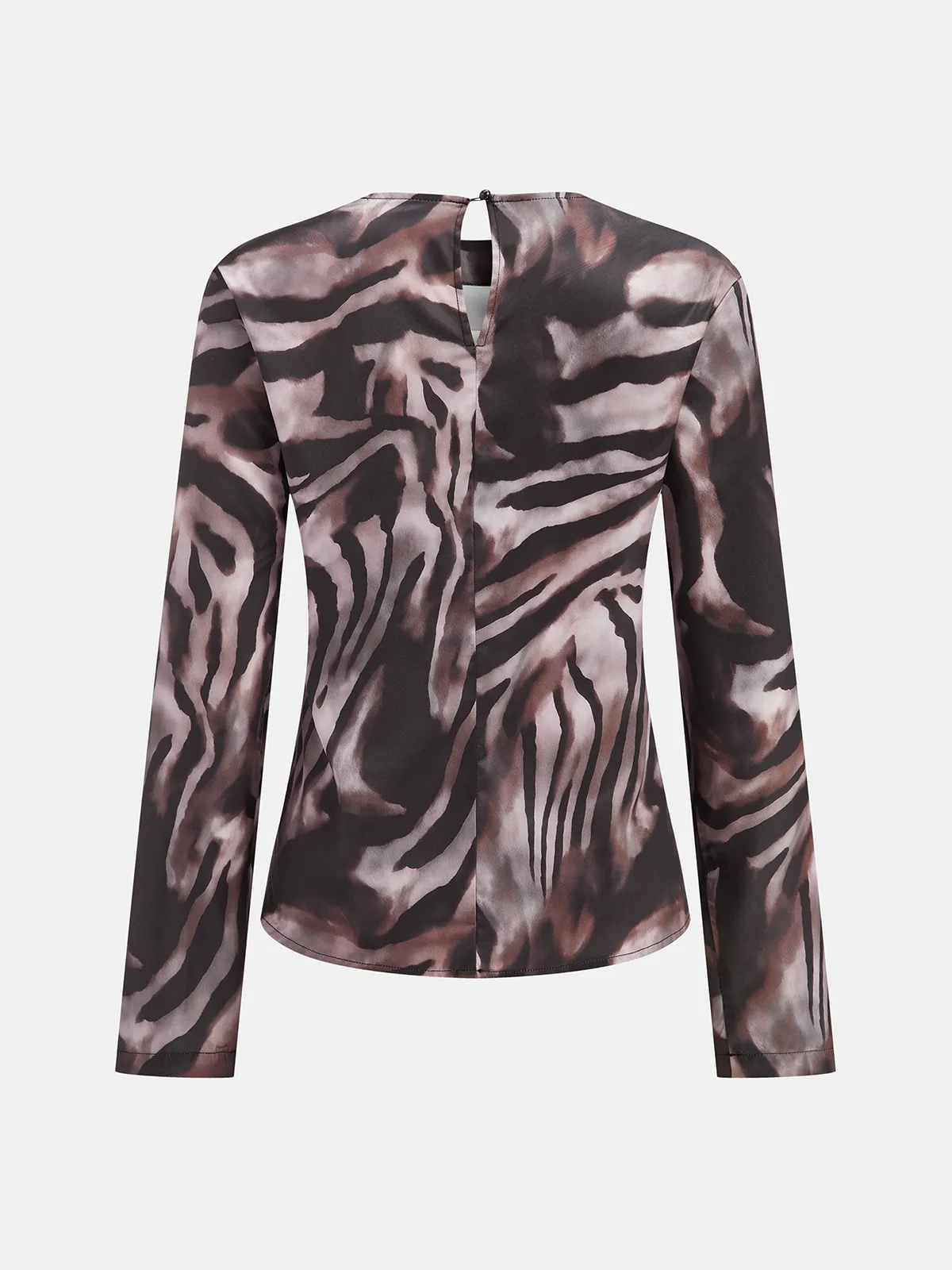 Zebra Print Cowl Neck Long-Sleeve Top sold by COMMENSE product image thumbnail 2