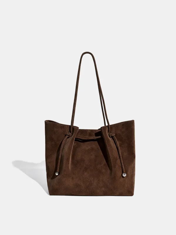 Suede Effect Drawstring Tote Bag sold by COMMENSE