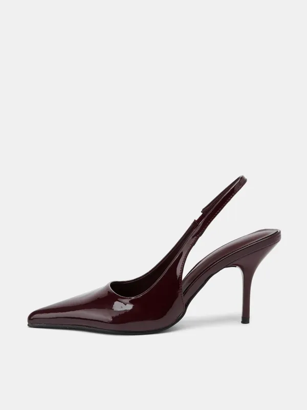 PU Patent Leather Slingback Pumps sold by COMMENSE