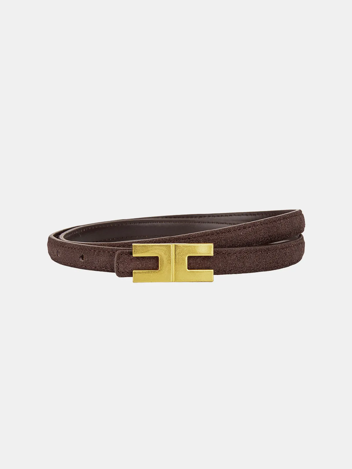 Geometric Buckle Faux Suede Belt sold by COMMENSE