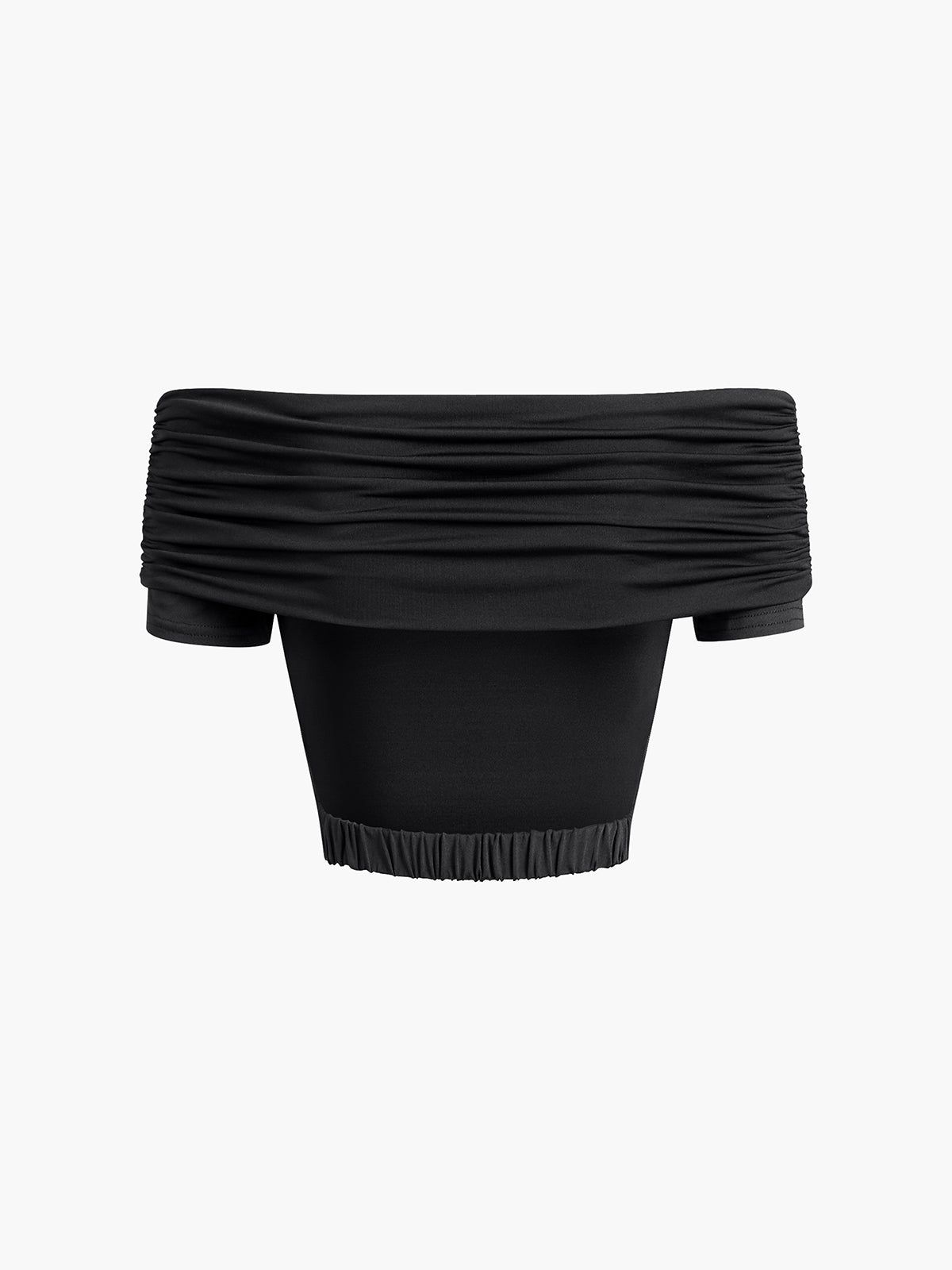 Off Shoulder Overfold Crop Top sold by COMMENSE product image thumbnail 4