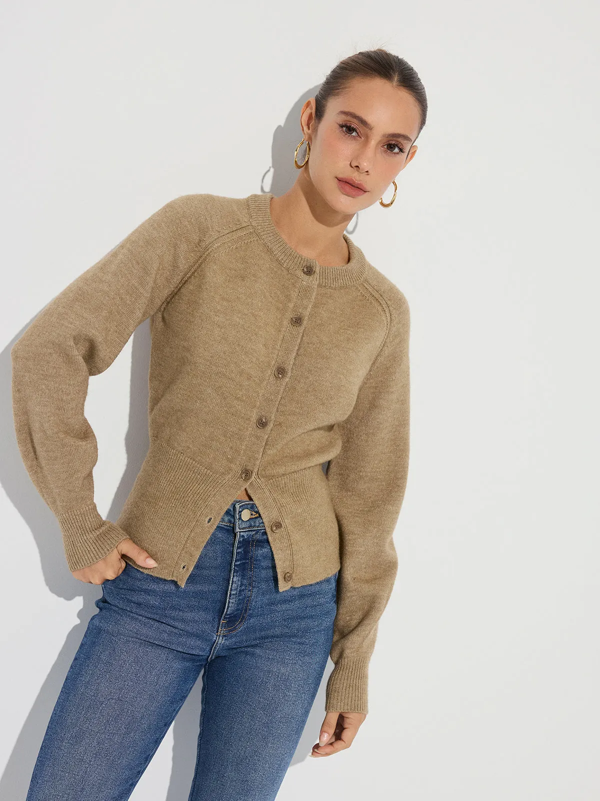 Cinched Waist Knit Cardigan sold by COMMENSE product image thumbnail 5