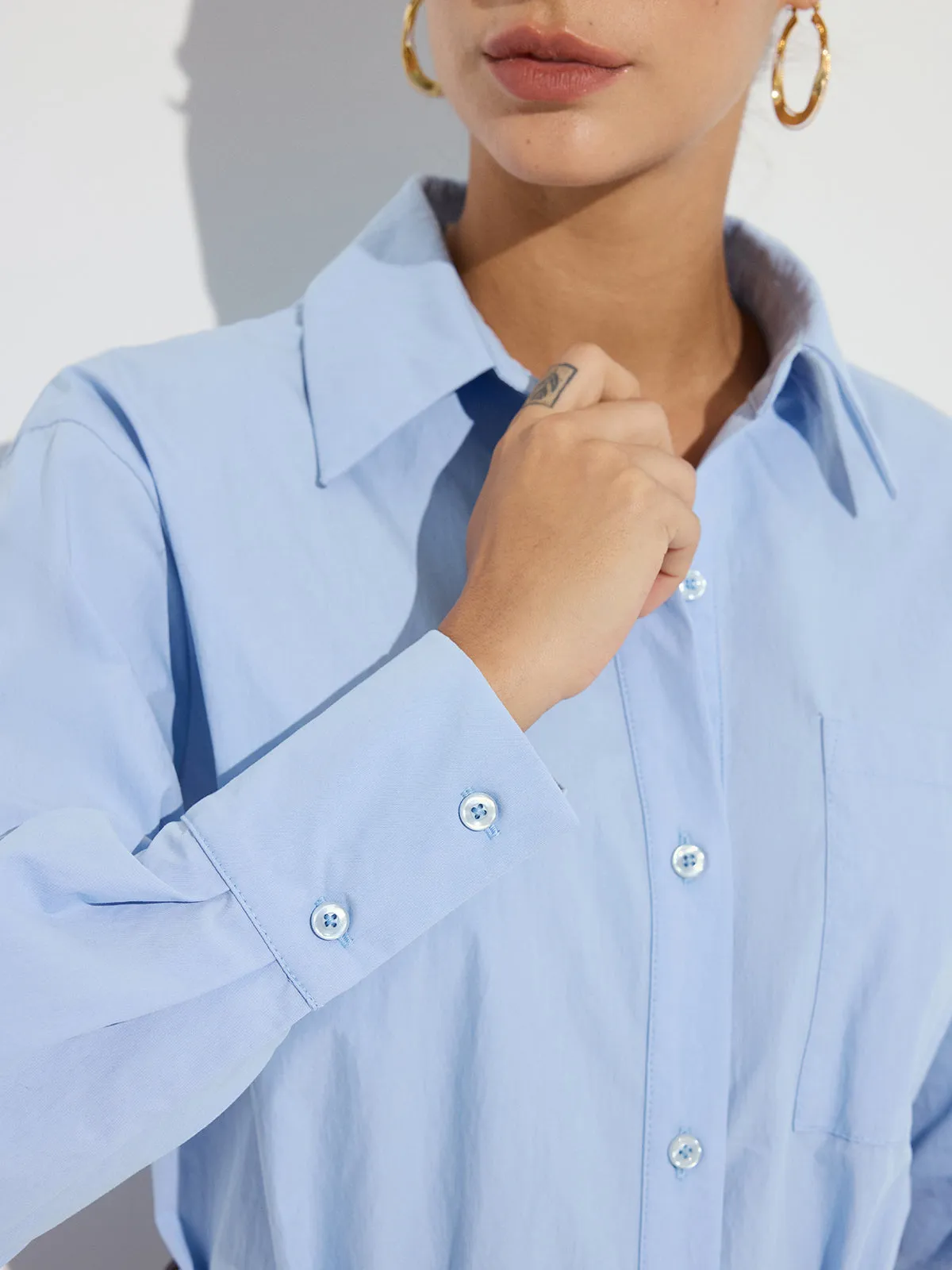 Collared Casual Long Sleeve Button-Down Shirt sold by COMMENSE product image thumbnail 5
