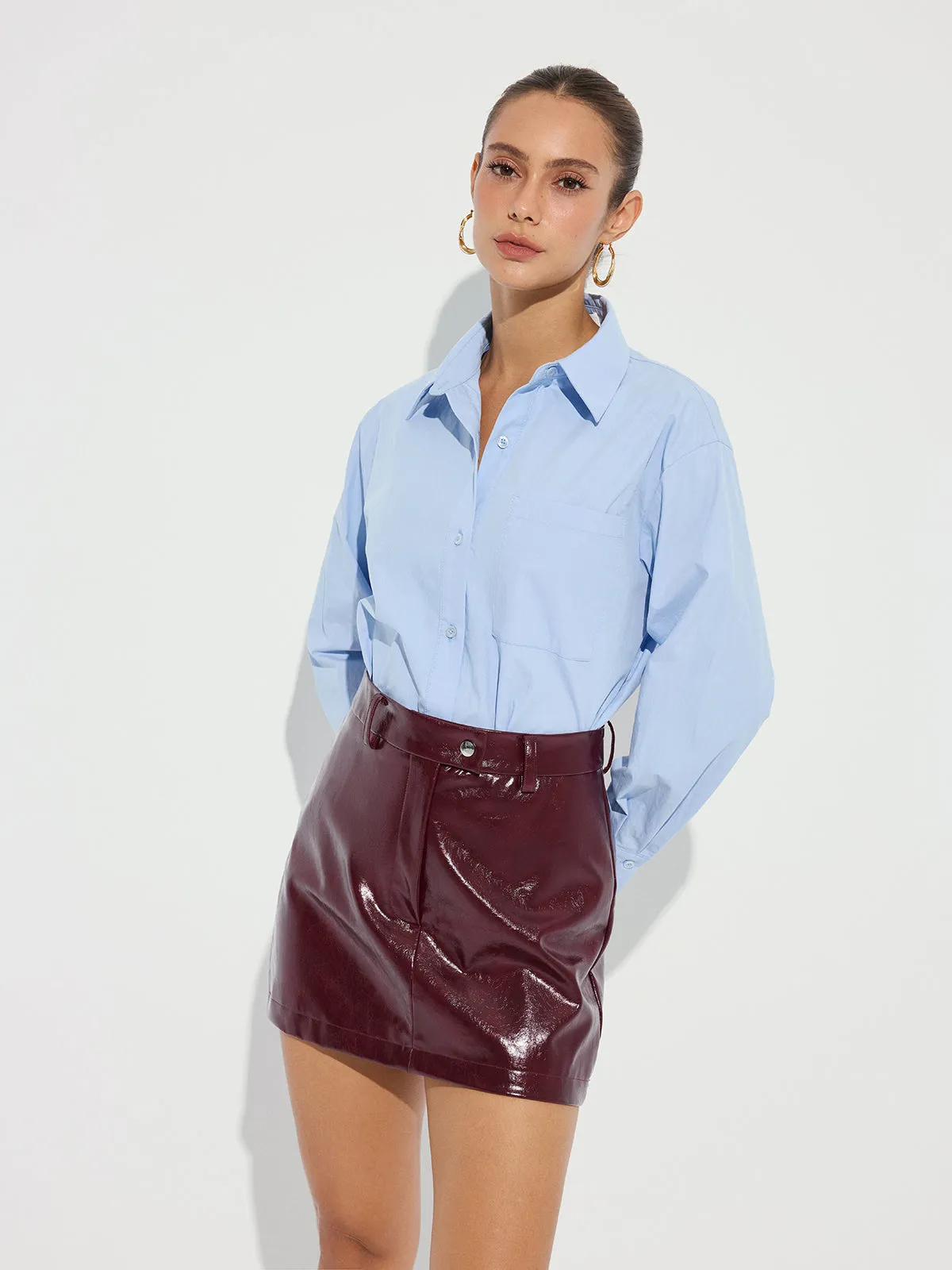 Collared Casual Long Sleeve Button-Down Shirt sold by COMMENSE product image thumbnail 4