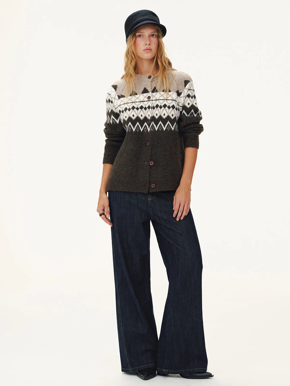 Wool-Blend Fair Isle Cardigan sold by COMMENSE product image thumbnail 2