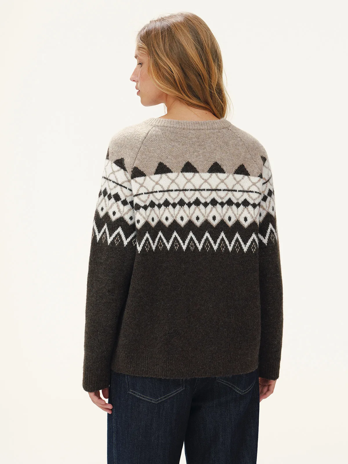 Wool-Blend Fair Isle Cardigan sold by COMMENSE product image thumbnail 5