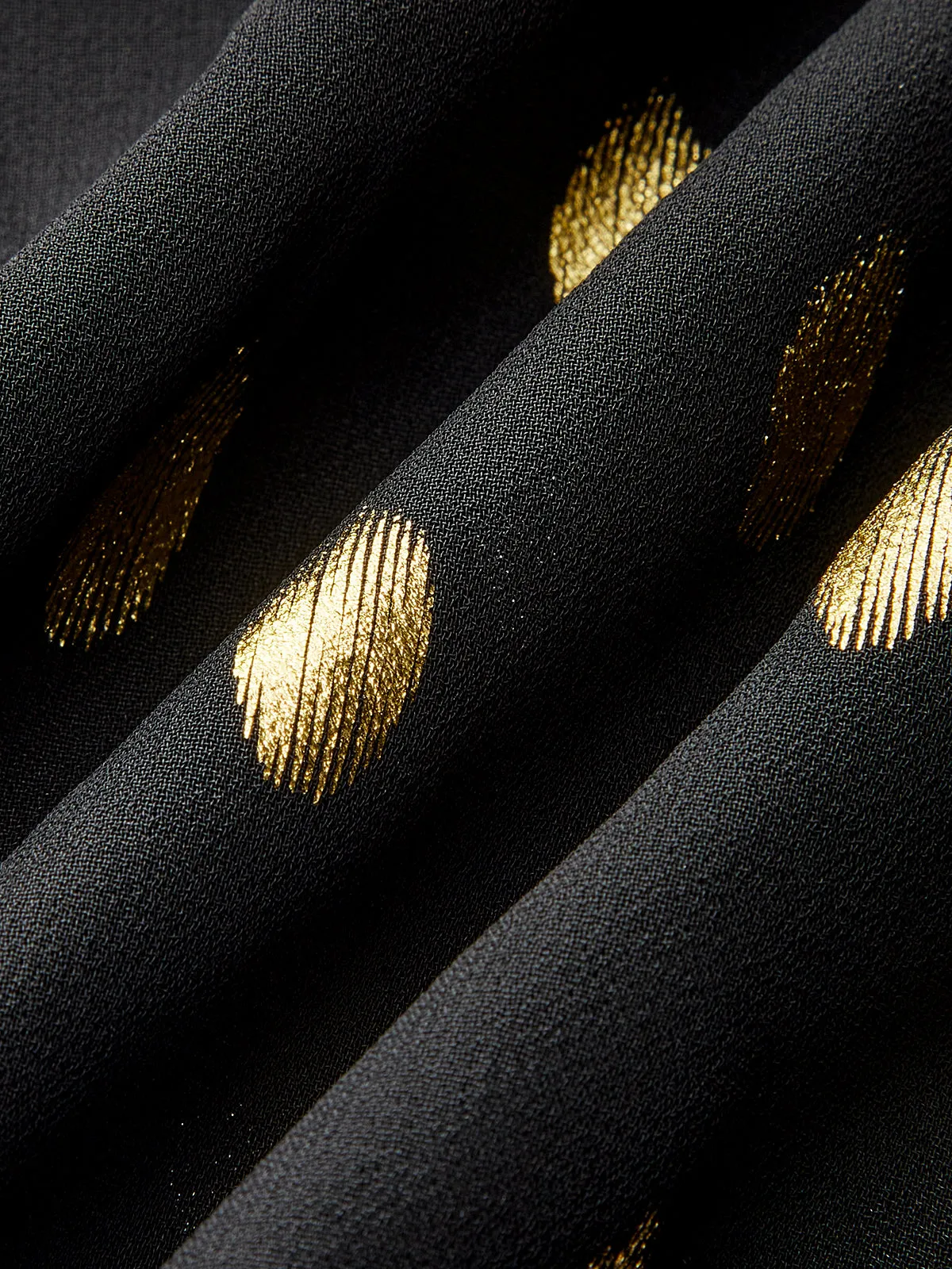 Semi-Sheer Foil Spot Print Ruffle Chiffon Blouse sold by COMMENSE product image thumbnail 3