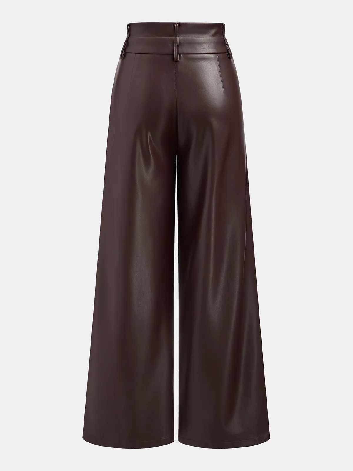 Double Waistband Faux Leather Pants sold by COMMENSE product image thumbnail 2