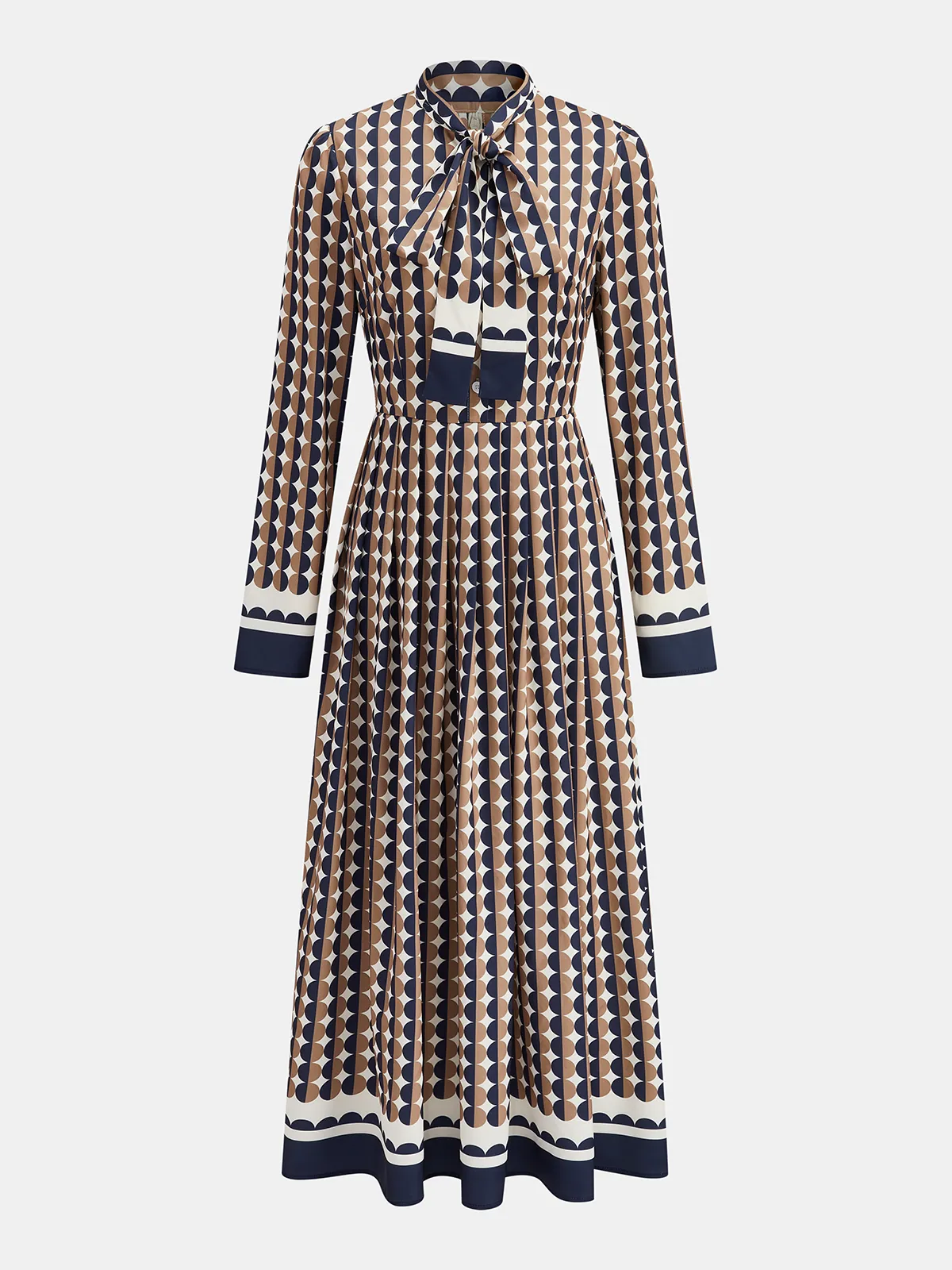 Polka Dot Tie-Neck Maxi Dress sold by COMMENSE