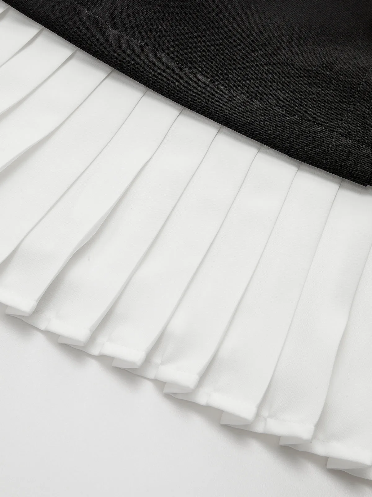 Pleated Hem Panel Asymmetric Metal Detail Mini Dress sold by COMMENSE product image thumbnail 5