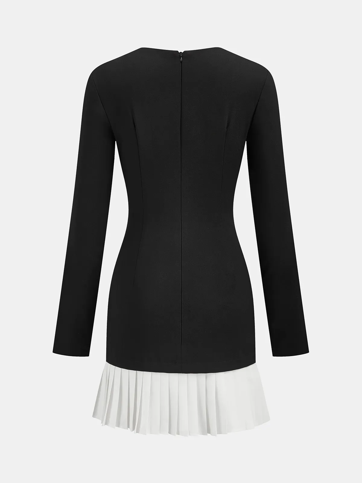 Pleated Hem Panel Asymmetric Metal Detail Mini Dress sold by COMMENSE product image thumbnail 2