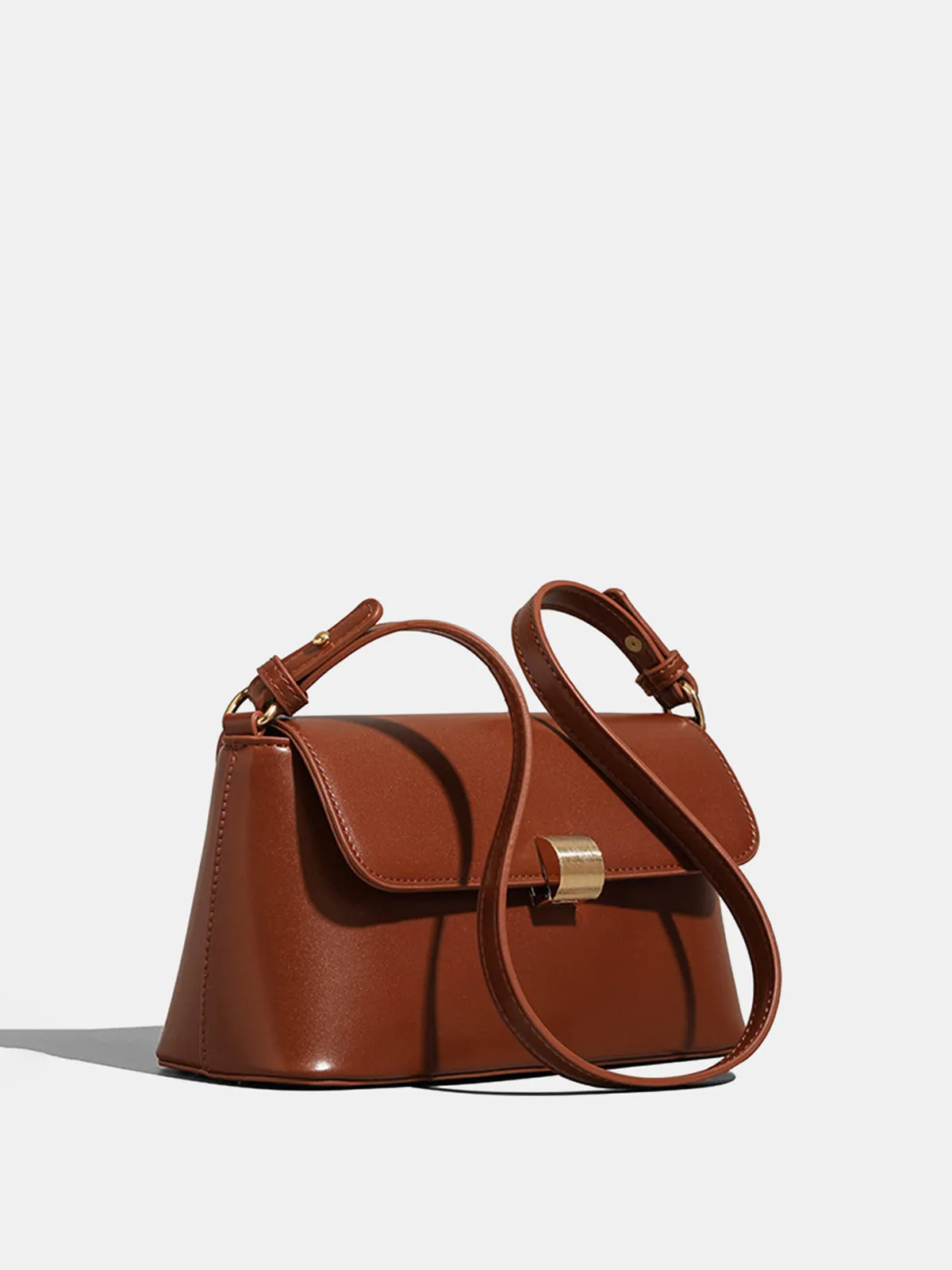 Textured Gold Clasp PU Leather Shoulder Bag sold by COMMENSE product image thumbnail 2