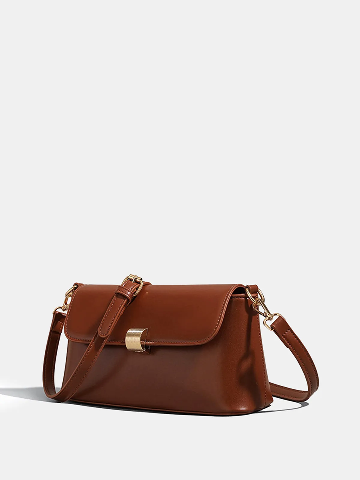 Textured Gold Clasp PU Leather Shoulder Bag sold by COMMENSE product image thumbnail 3