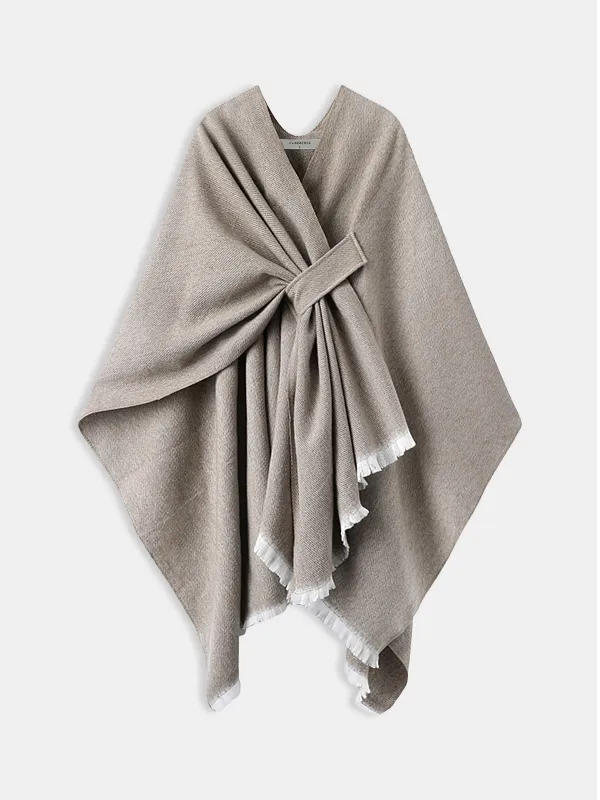 Solid Faux Cashmere Wrap Cape sold by COMMENSE
