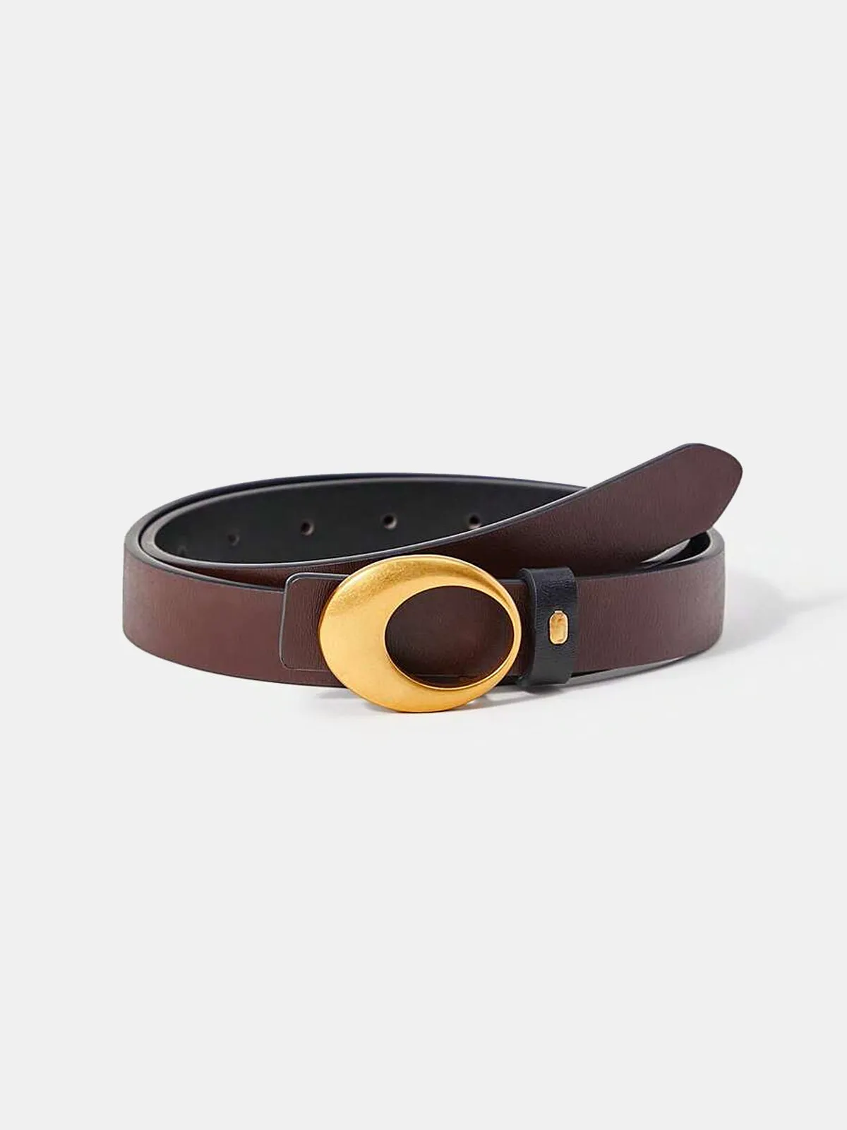 Crescent Buckle Leather Belt sold by COMMENSE product image thumbnail 2