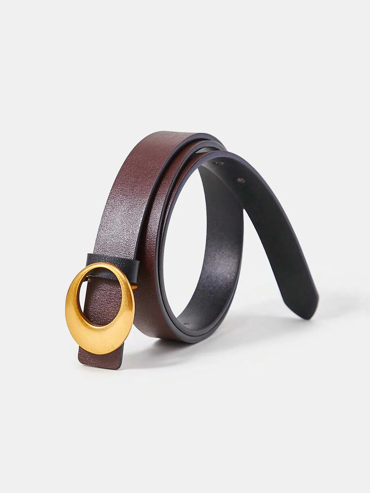 Crescent Buckle Leather Belt sold by COMMENSE product image thumbnail 3