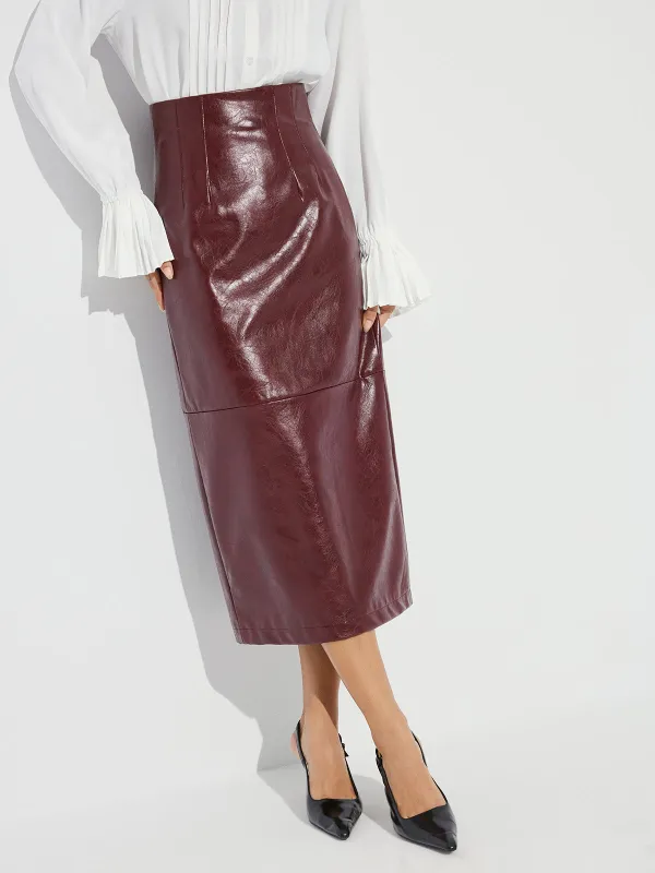 Faux Leather Pencil Skirt sold by COMMENSE