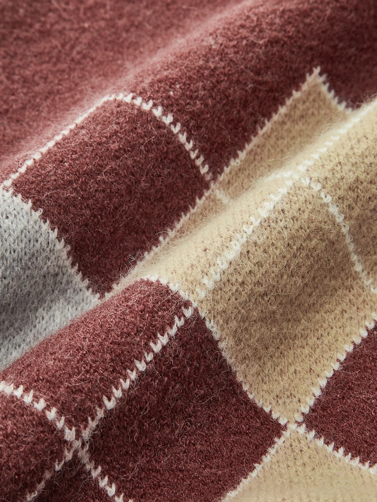 Mock Neck Argyle Sweater sold by COMMENSE product image thumbnail 3