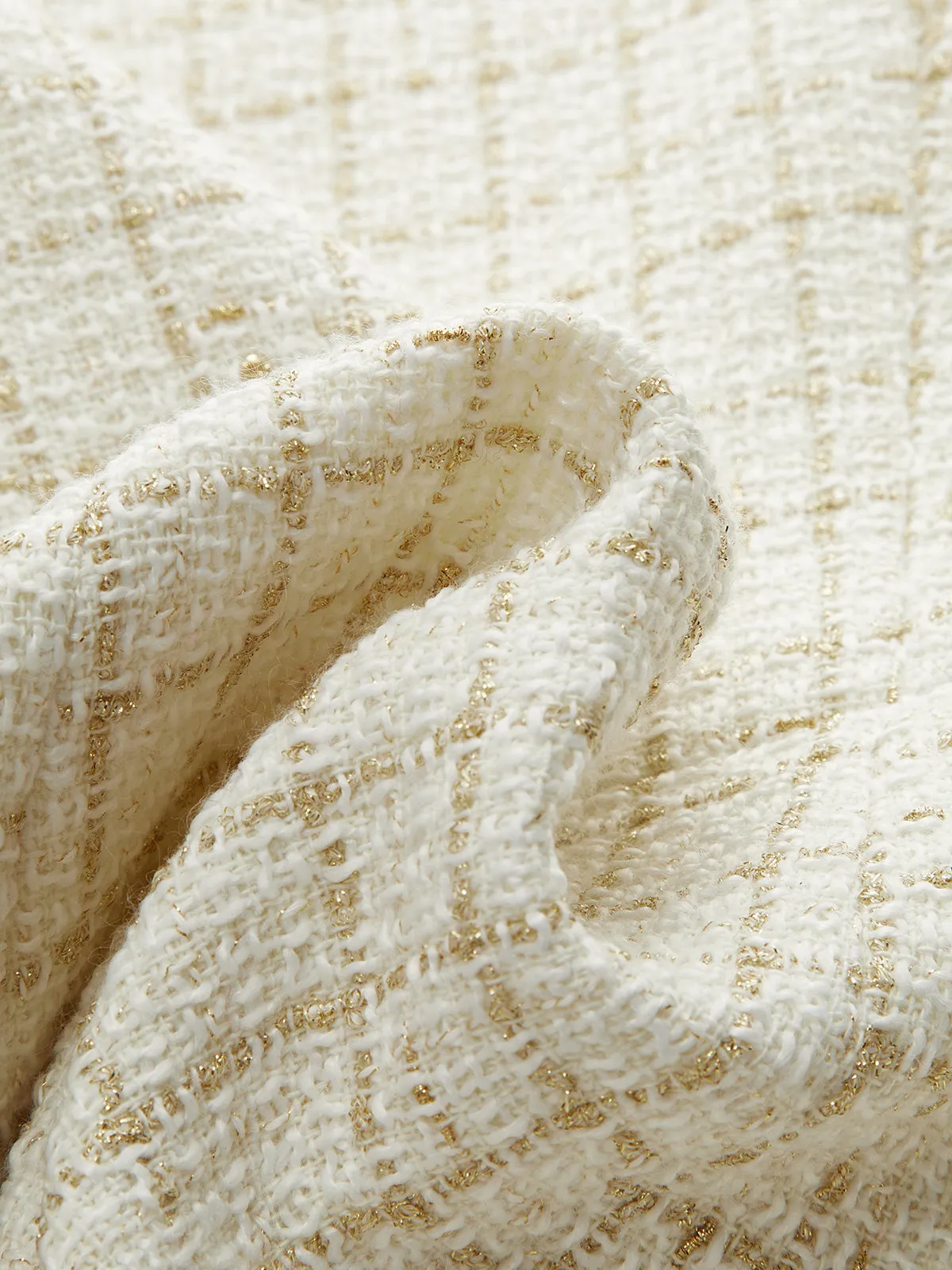 Metal Button Tweed Blazer sold by COMMENSE product image thumbnail 3