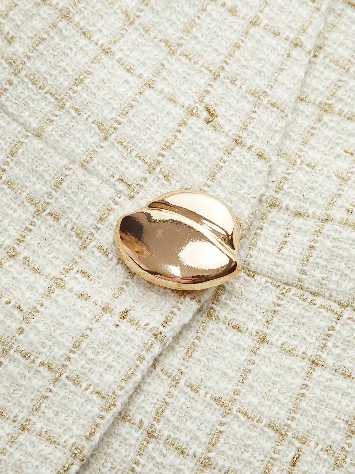 Metal Button Tweed Blazer sold by COMMENSE product image thumbnail 4