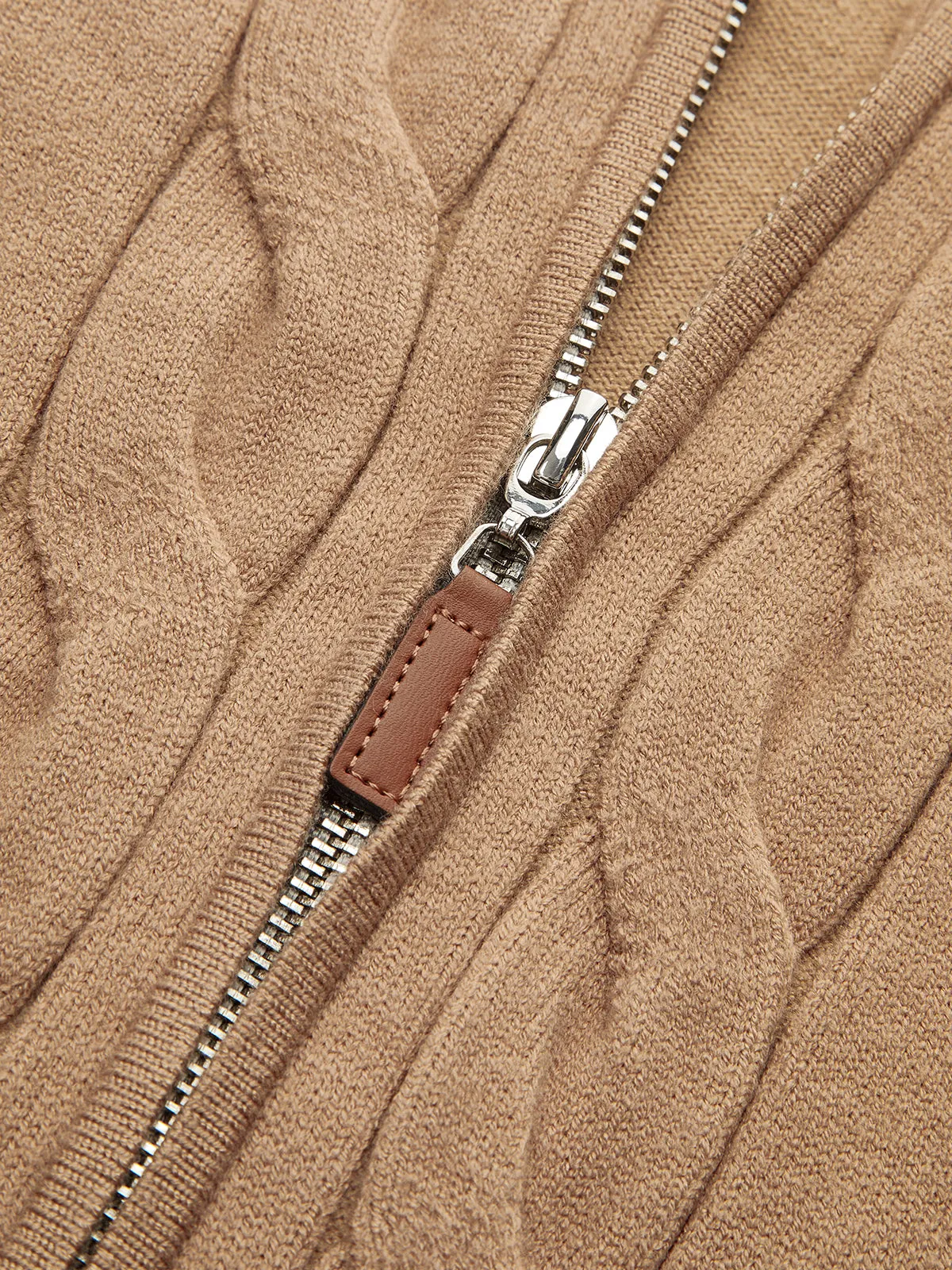 Cable Knit Zip-Up Cardigan sold by COMMENSE product image thumbnail 5