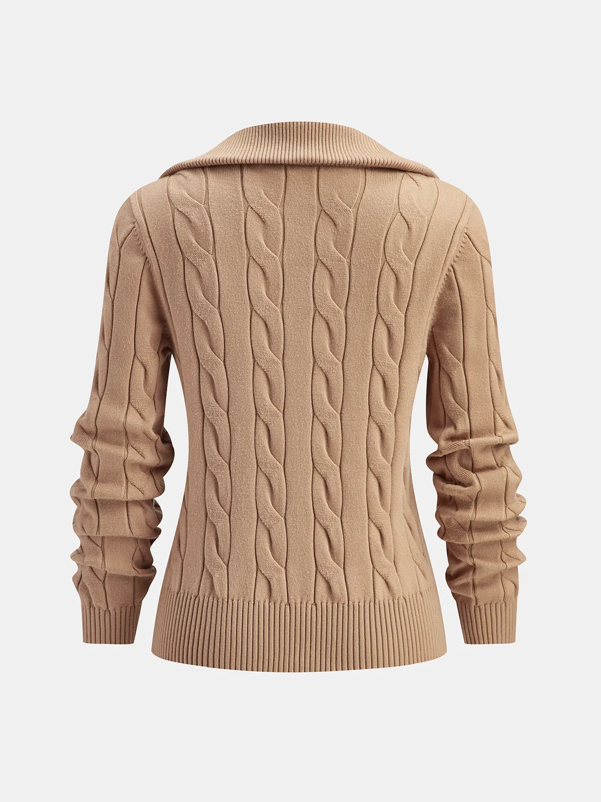 Cable Knit Zip-Up Cardigan sold by COMMENSE product image thumbnail 2